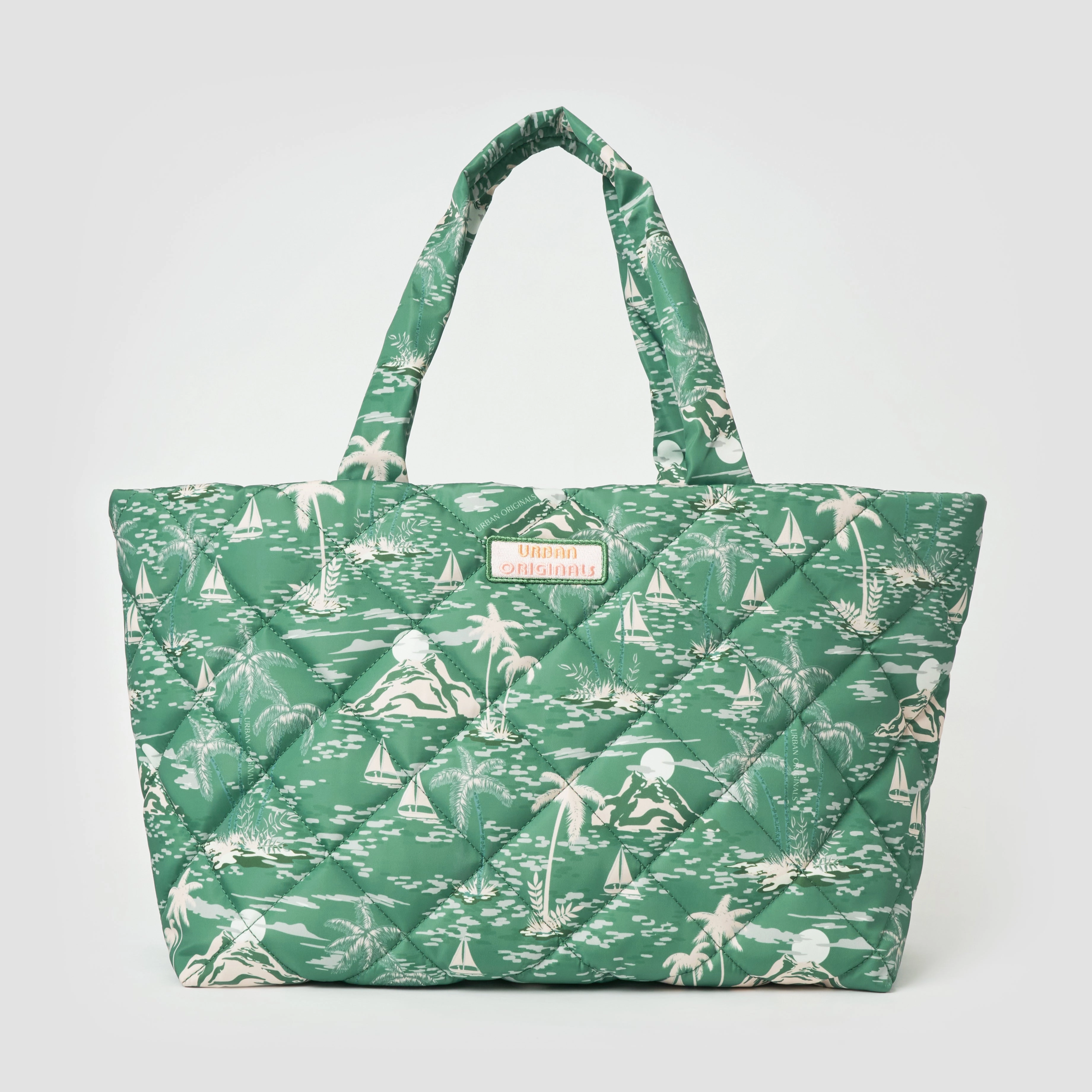 Commuter Life Study Function Tropical Tote - Island Green