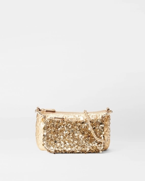 Effortless Travel Lightweight Carry Gold Multi Sequin Crosby Convertible Crossbody