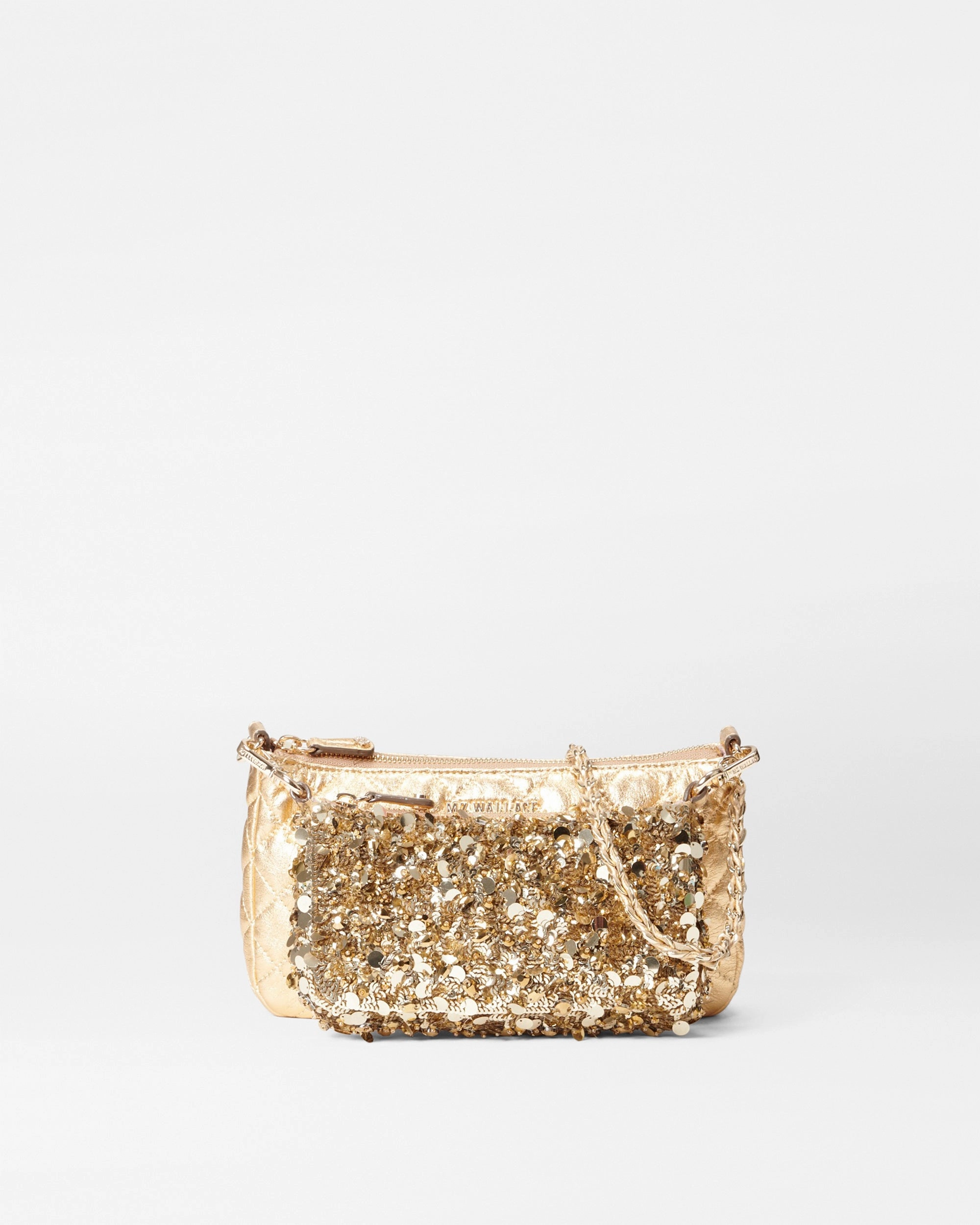 Effortless Travel Lightweight Carry Gold Multi Sequin Crosby Convertible Crossbody