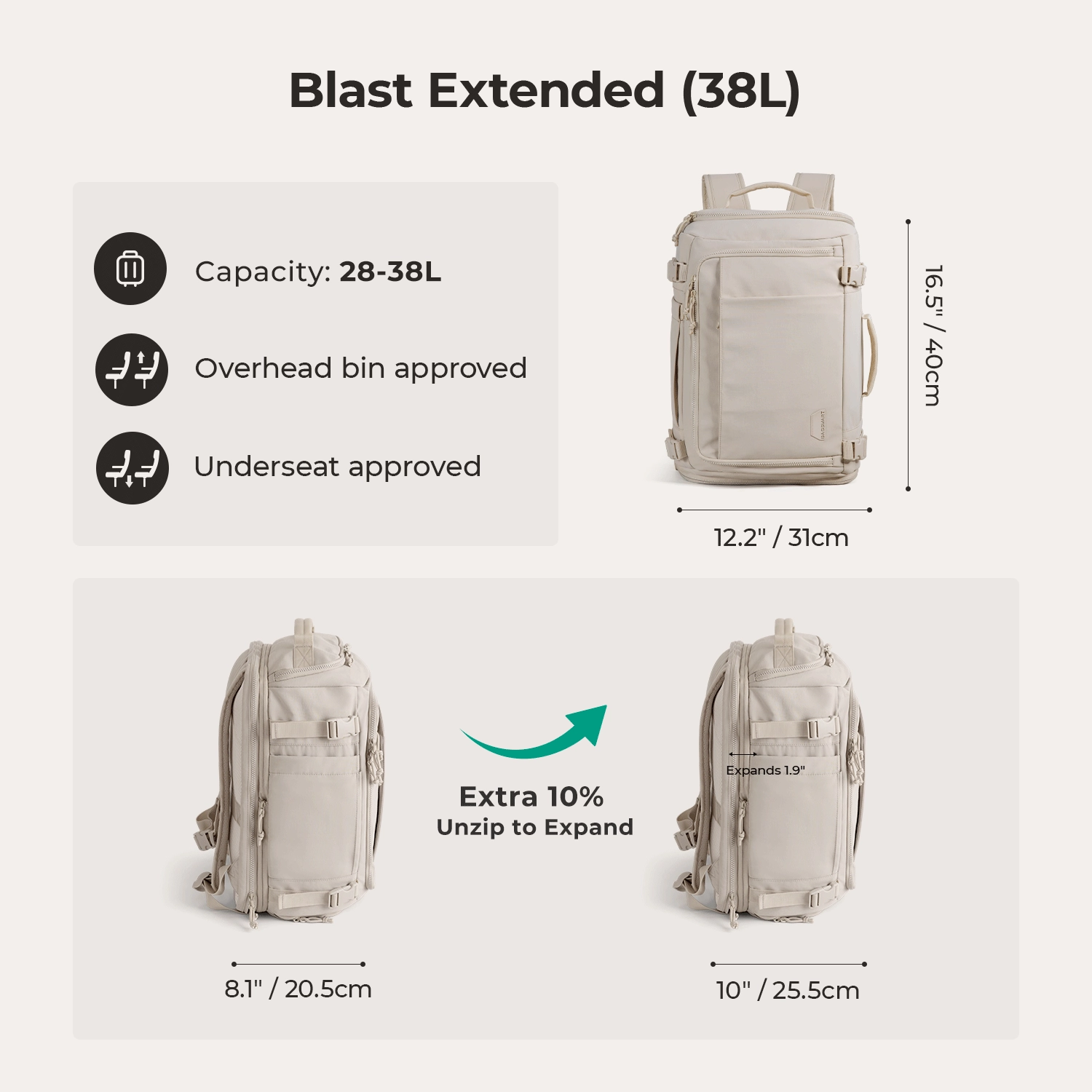 Sleek Profile Blast Travel Backpack Functional Form