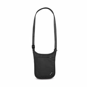 PACSAFE Coversafe V75 RFID Blk Neck Pouch-Black Airport Style