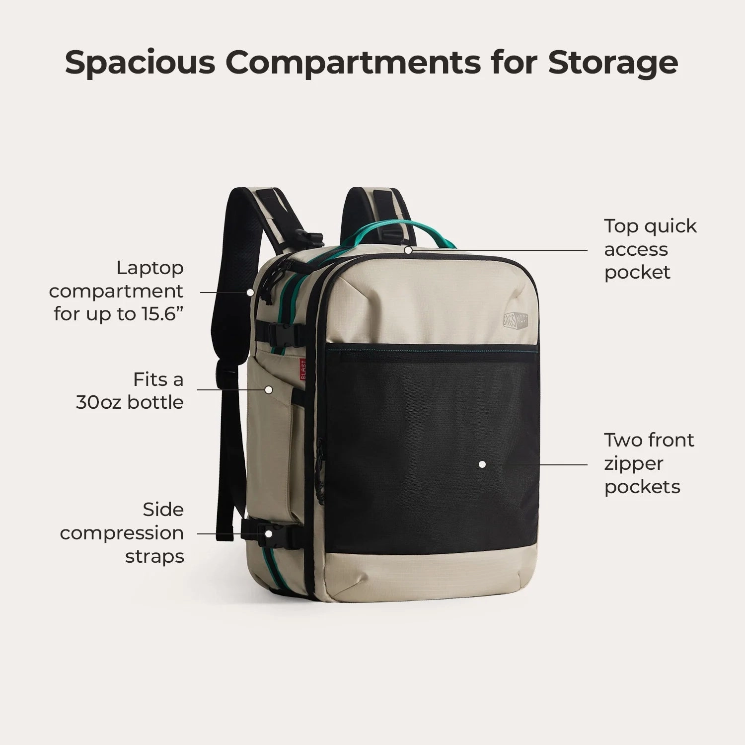 Functional Everyday Portable Utility Sleek Functionality Blast Pro 40L Travel Backpack