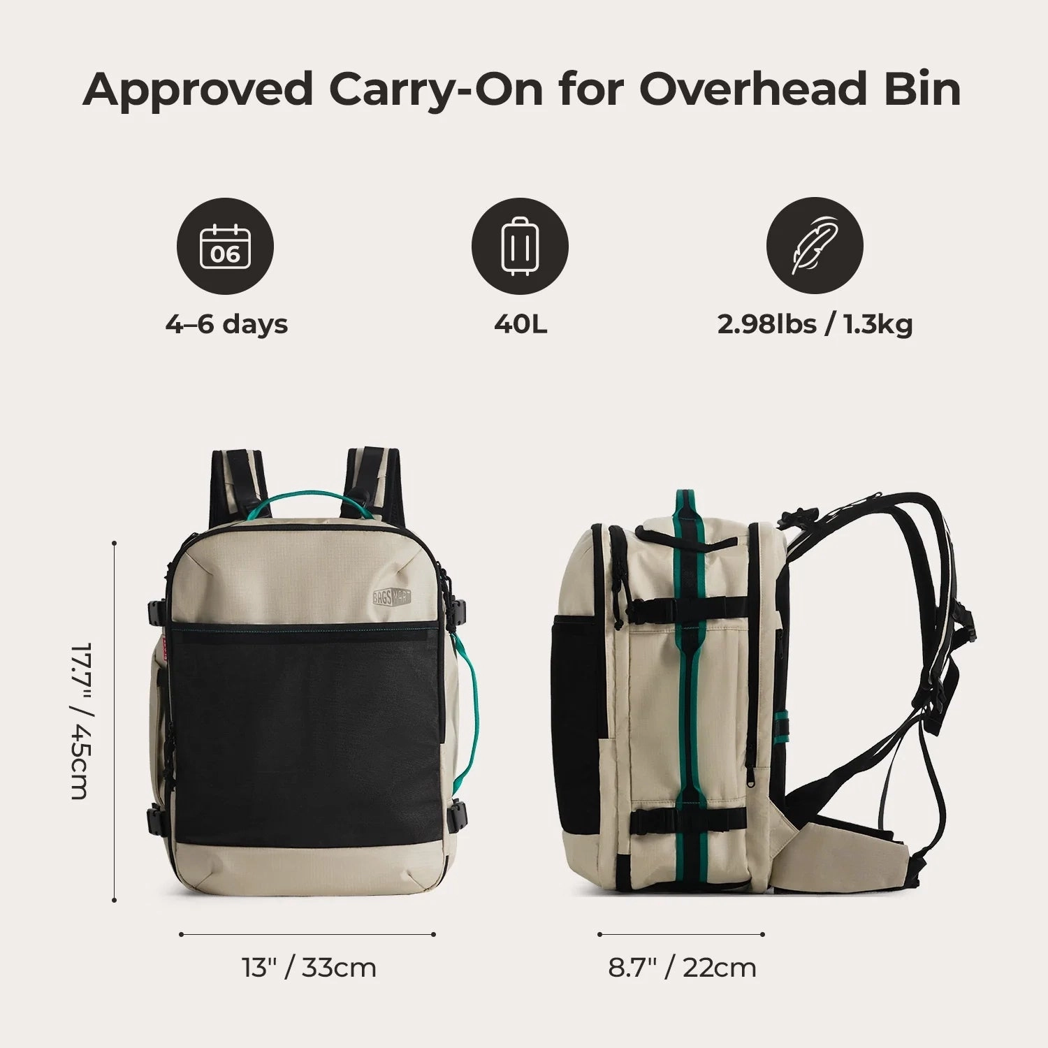 Sleek Functionality Blast Pro 40L Travel Backpack Versatile Work Bag