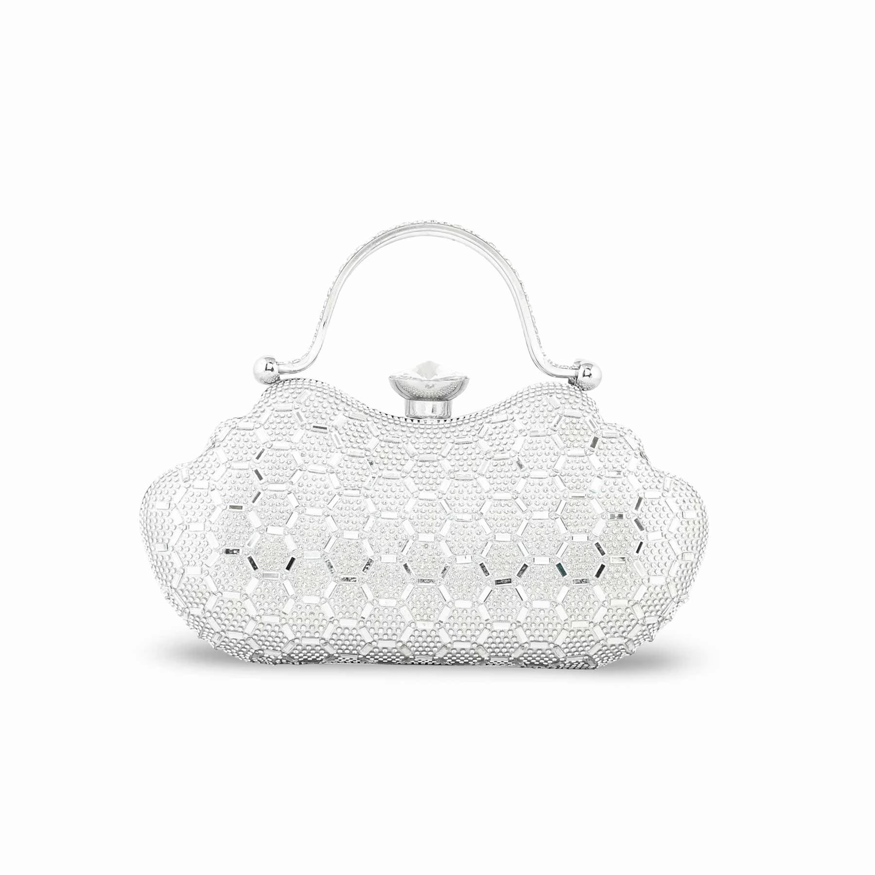 Travel Lifestyle Travel Friendly Silver Bridal Clutch p24261