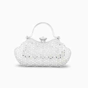 Travel Lifestyle Travel Friendly Silver Bridal Clutch p24261