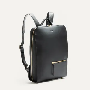 Women's Leather Backpack ~ CHIARA - BLACK Trendy Organizer School Essentials