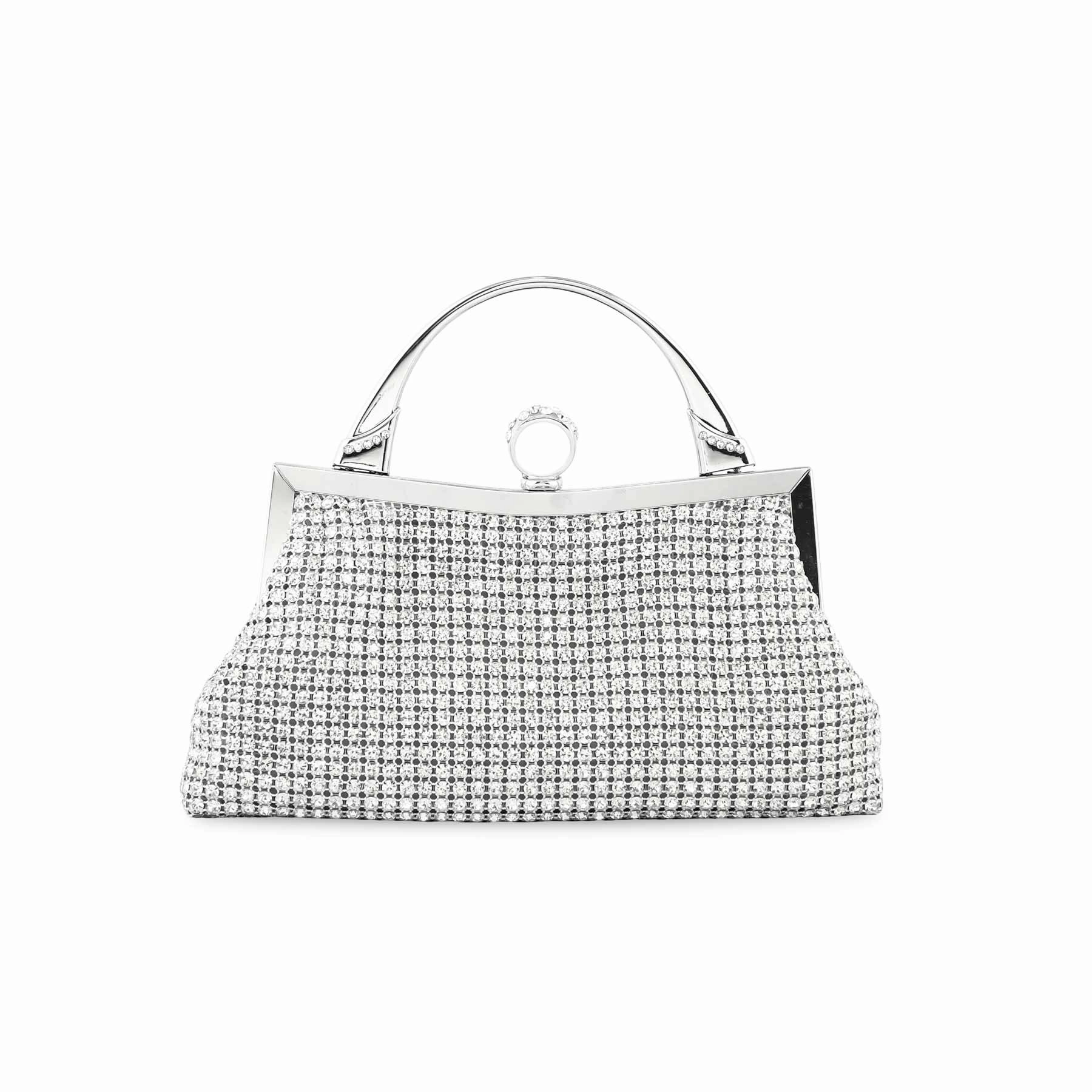 Silver Bridal Clutch P24318 Modern Travel Organized Space