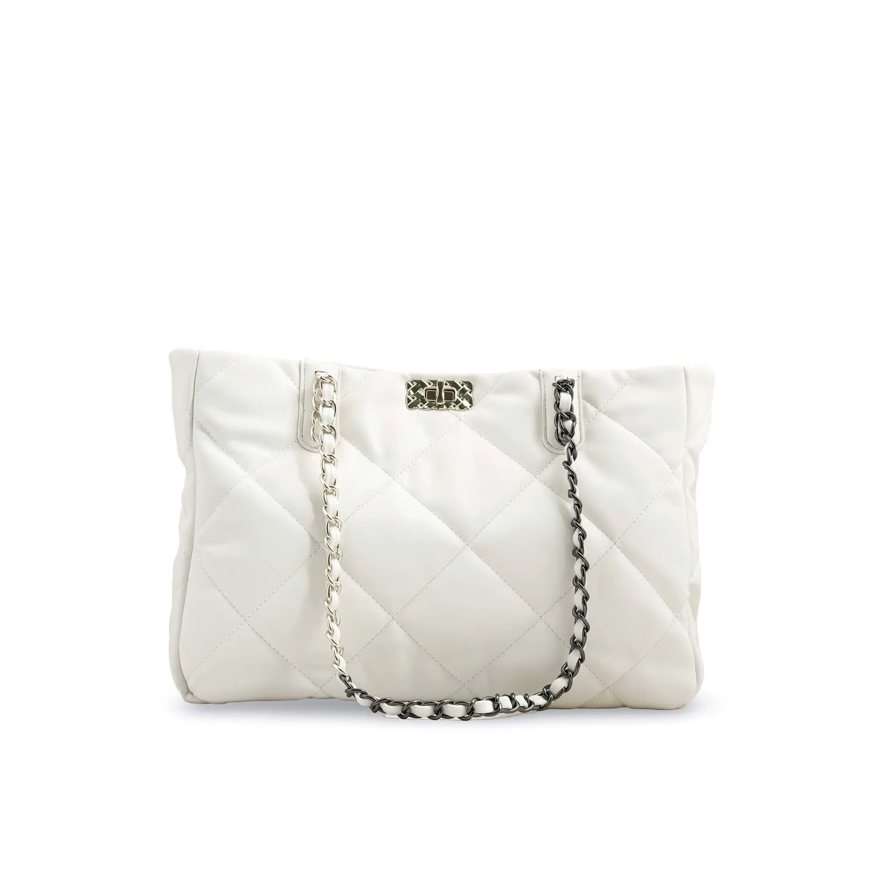 Urban Edge White Formal Shoulder Bag P36321