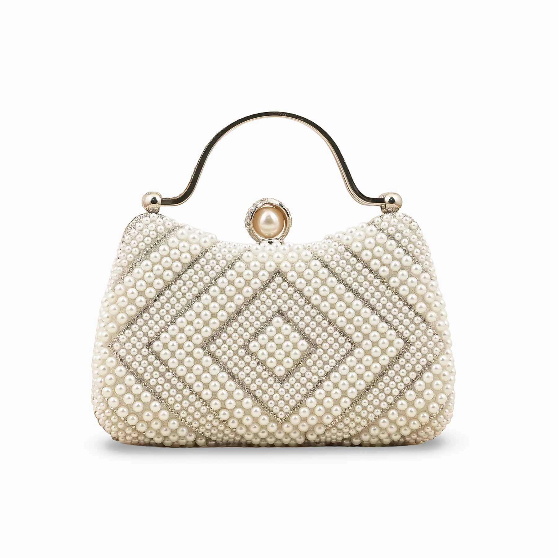 Elegant Durability White Bridal Clutch P24293