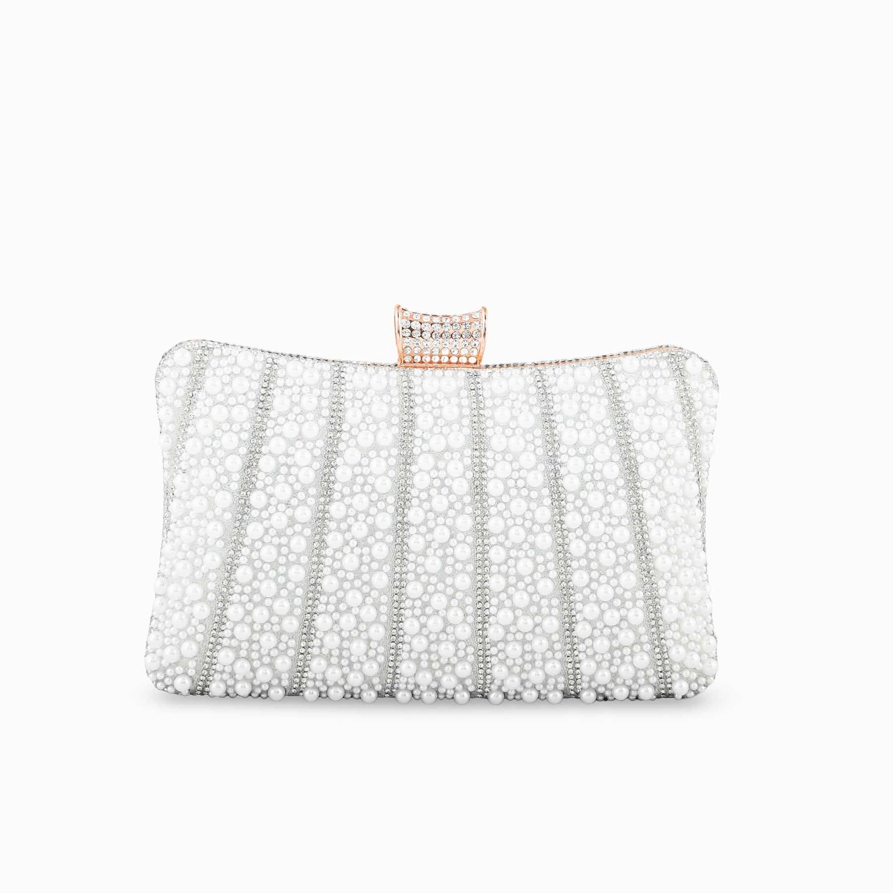 Functional Gear White Bridal Clutch P24356