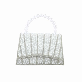 White Bridal Clutch P24367 Comfort handle